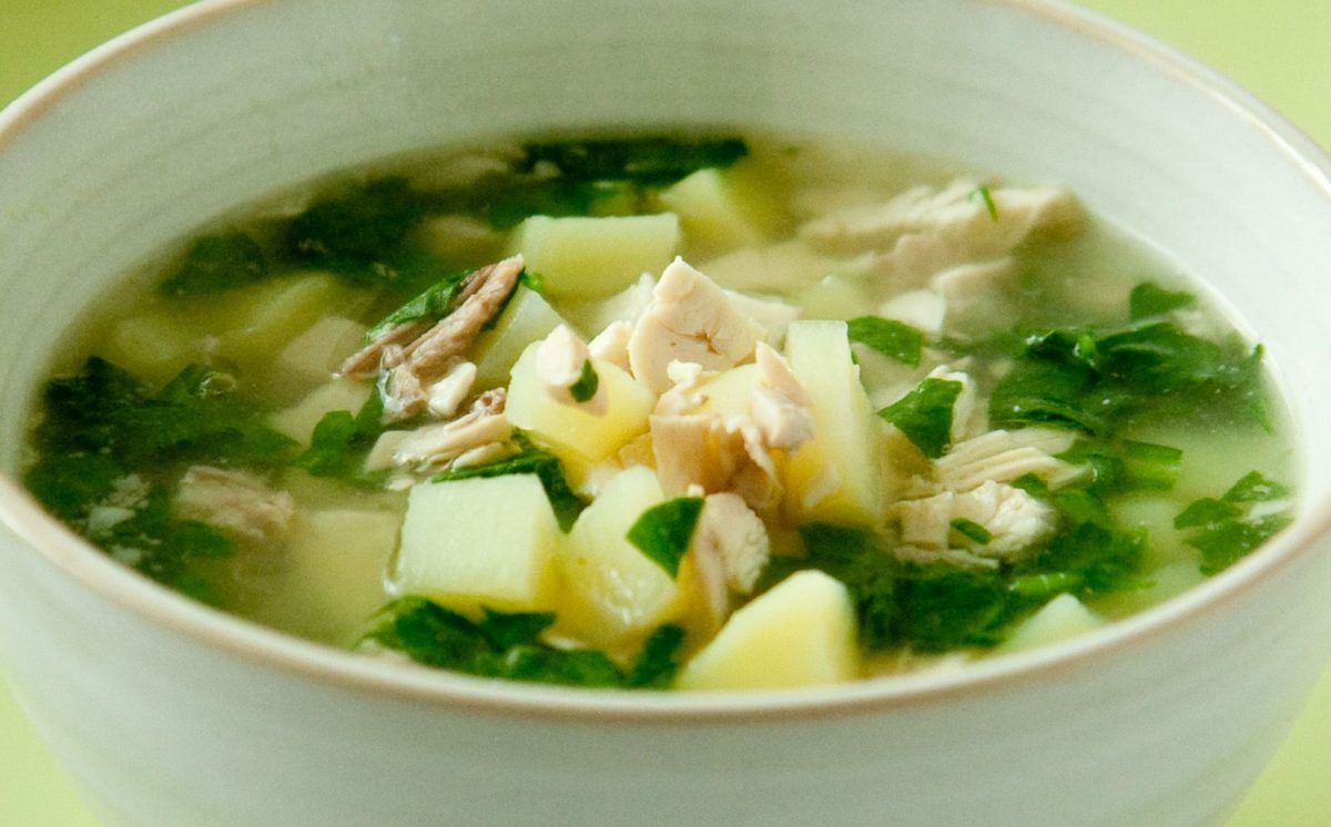 Sup pikantnyj s kuritsej i shpinatom 1200x746 - Пикантный суп с курицей и шпинатом